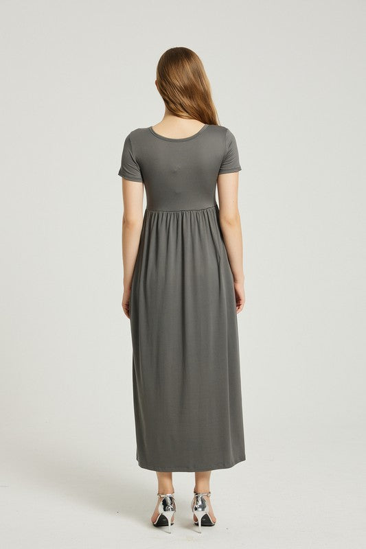 Women's Summer Casual Maxi Dress With Pocket - Faylinn & Co