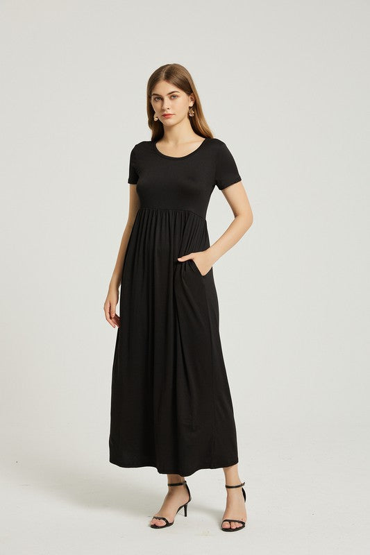 Women's Summer Casual Maxi Dress With Pocket - Faylinn & Co