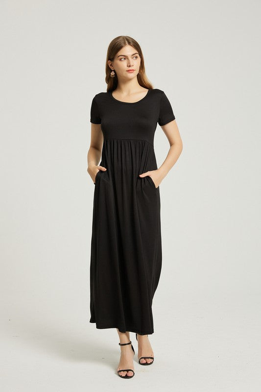 Women's Summer Casual Maxi Dress With Pocket - Faylinn & Co
