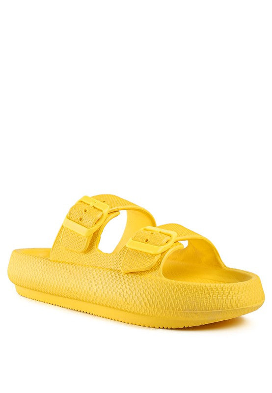 LOMA HOVERCRAFT BUCKLED SLIDES - Faylinn & Co