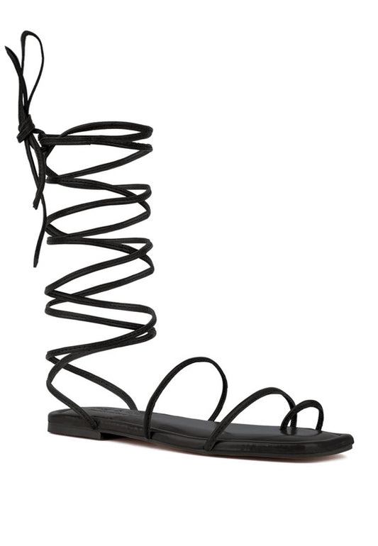 AMATHA Essential Toe Ring Summer Leather Flats - Faylinn & Co