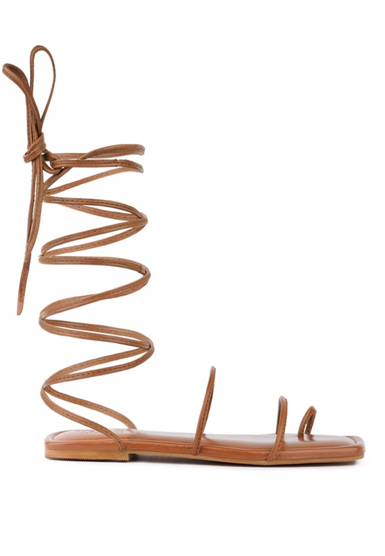AMATHA Essential Toe Ring Summer Leather Flats - Faylinn & Co