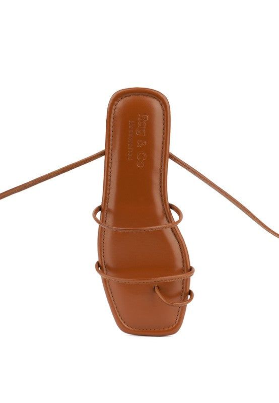 AMATHA Essential Toe Ring Summer Leather Flats - Faylinn & Co