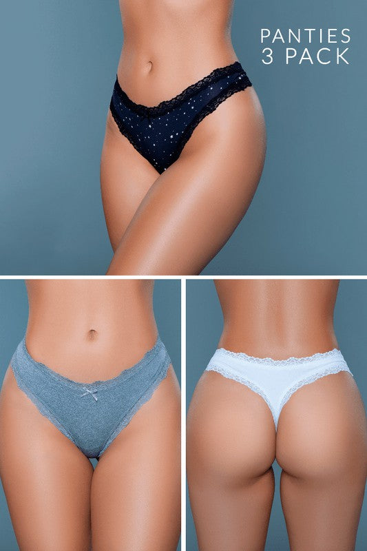 Jade Thong 3 Pack - Faylinn & Co