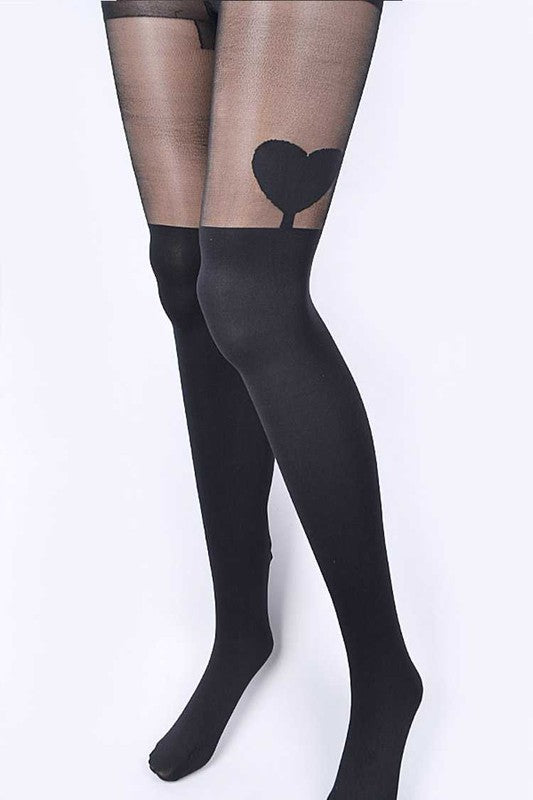 Heart Designed 2 Tone Fashion Tights - Faylinn & Co
