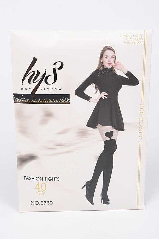 Heart Designed 2 Tone Fashion Tights - Faylinn & Co