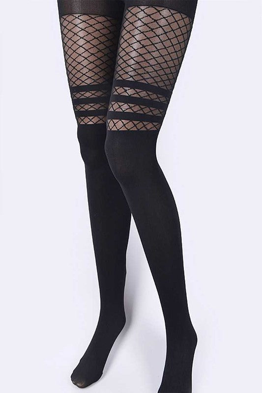 Designed Fishnet Fashion Tights - Faylinn & Co