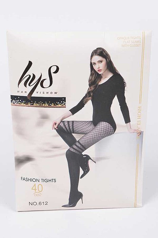 Designed Fishnet Fashion Tights - Faylinn & Co