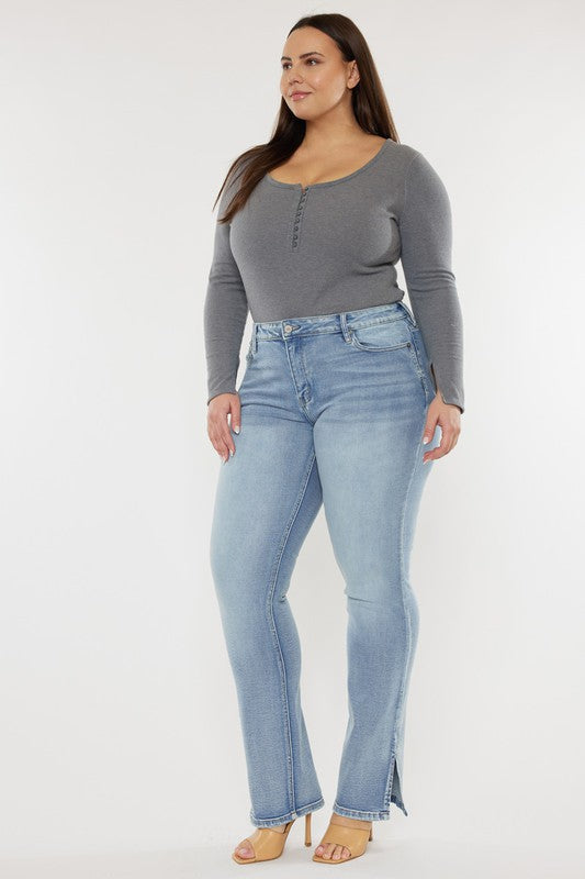 Plus Mid Rise Y2K Medium Wash Bootcut Jeans - Faylinn & Co