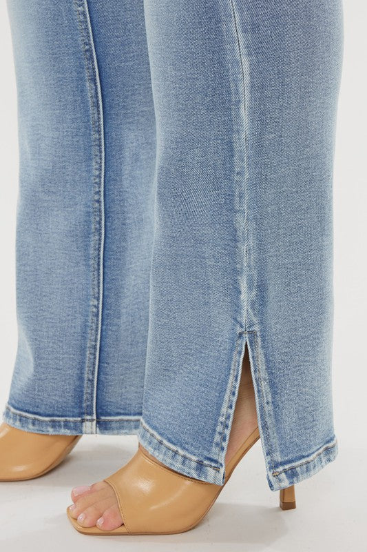 Plus Mid Rise Y2K Medium Wash Bootcut Jeans - Faylinn & Co