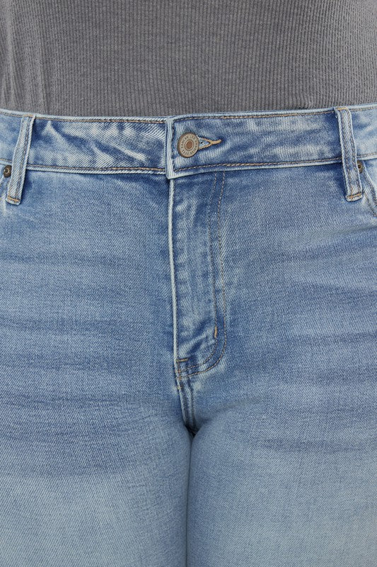 Plus Mid Rise Y2K Medium Wash Bootcut Jeans - Faylinn & Co