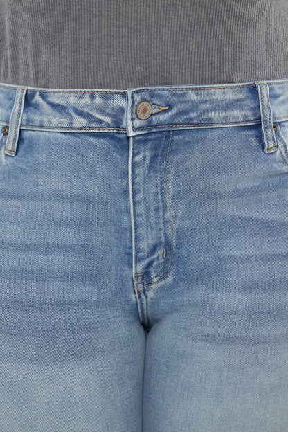 Plus Mid Rise Y2K Medium Wash Bootcut Jeans - Faylinn & Co