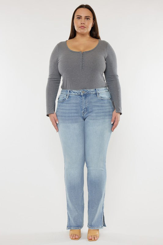 Plus Mid Rise Y2K Medium Wash Bootcut Jeans - Faylinn & Co