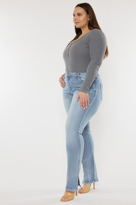 Plus Mid Rise Y2K Medium Wash Bootcut Jeans - Faylinn & Co