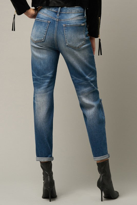 Distressed Girlfriend Jeans - Faylinn & Co