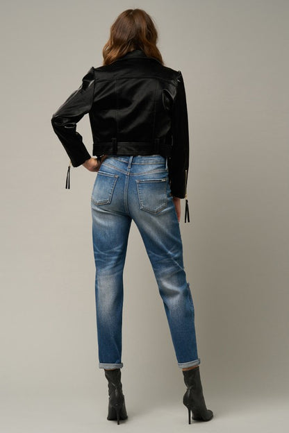Distressed Girlfriend Jeans - Faylinn & Co