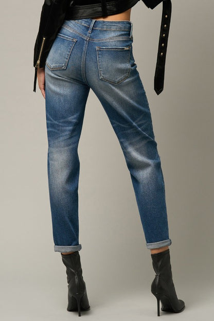 Distressed Girlfriend Jeans - Faylinn & Co