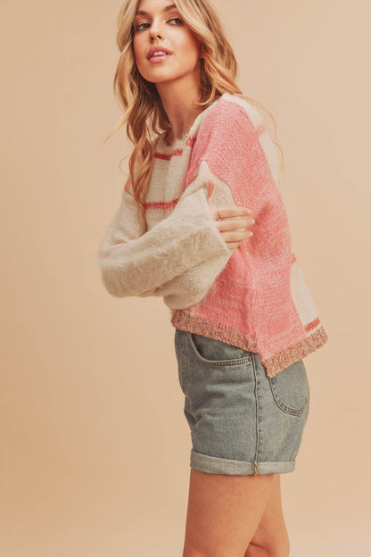 Mona Knit Stripe Pullover Sweater - Faylinn & Co