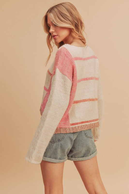 Mona Knit Stripe Pullover Sweater - Faylinn & Co