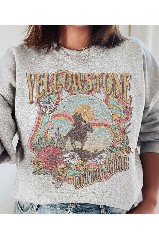 YELLOWSTONE COWBOY CLUB SWEATSHIRT PLUS SIZE - Faylinn & Co