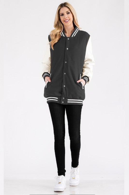 Boyfriend OverSize Letteman Jacket - Faylinn & Co