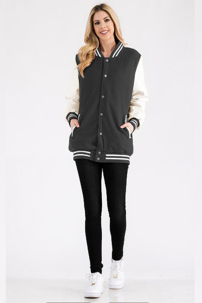 Boyfriend OverSize Letteman Jacket - Faylinn & Co