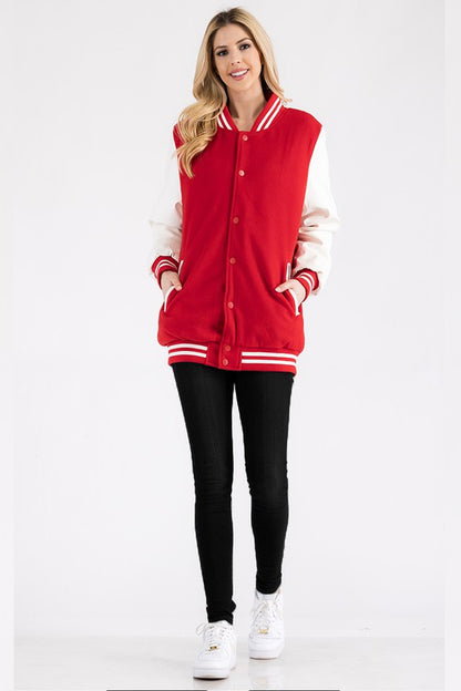 Boyfriend OverSize Letteman Jacket - Faylinn & Co