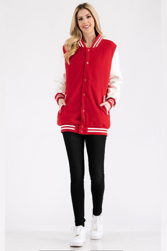 Boyfriend OverSize Letteman Jacket - Faylinn & Co