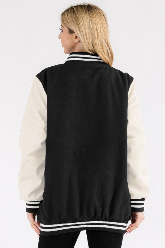 Boyfriend OverSize Letteman Jacket - Faylinn & Co