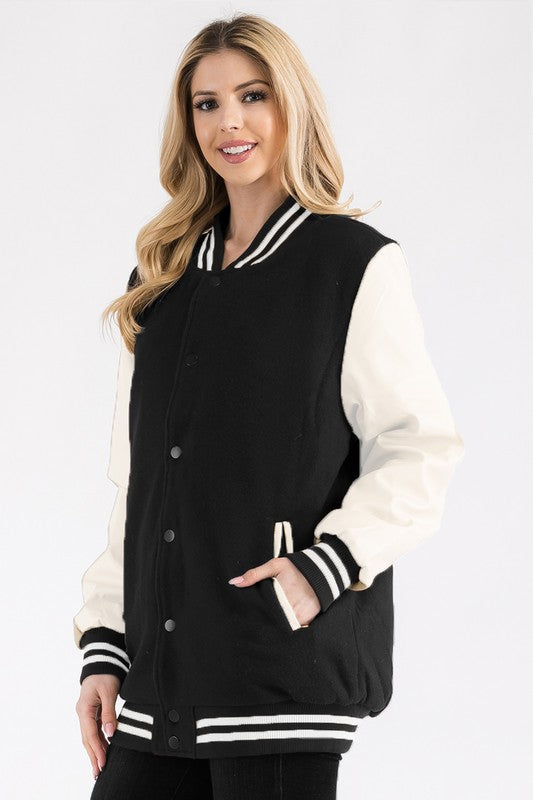 Boyfriend OverSize Letteman Jacket - Faylinn & Co