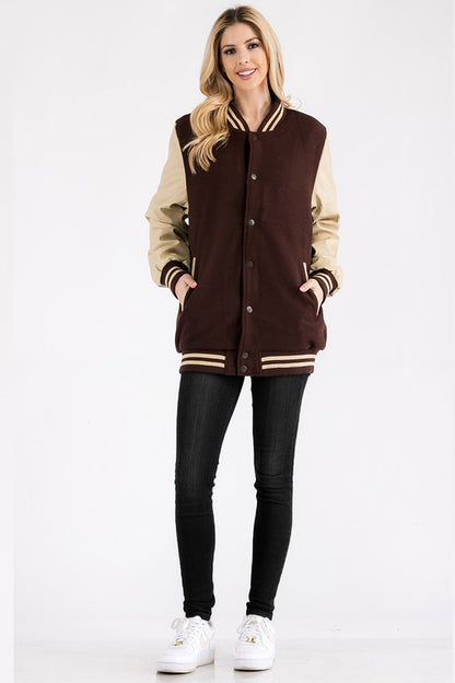 Boyfriend OverSize Letteman Jacket - Faylinn & Co