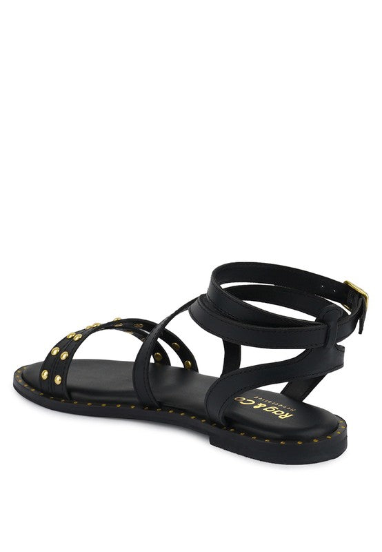 CORRIANE Studs Embellishment Strappy Sandals - Faylinn & Co