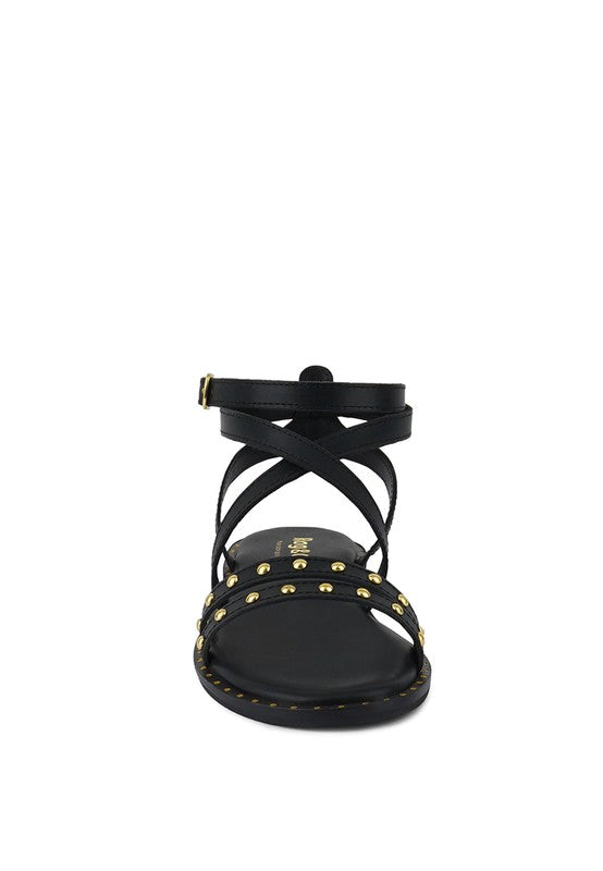CORRIANE Studs Embellishment Strappy Sandals - Faylinn & Co