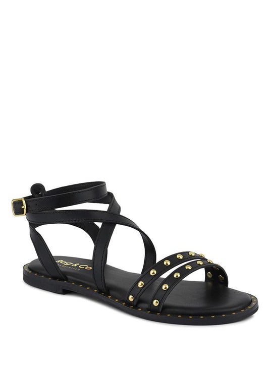 CORRIANE Studs Embellishment Strappy Sandals - Faylinn & Co
