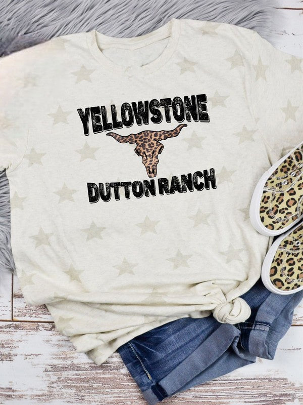 Stars Tee Yellowstone Dutton Ranch Leopard - Faylinn & Co