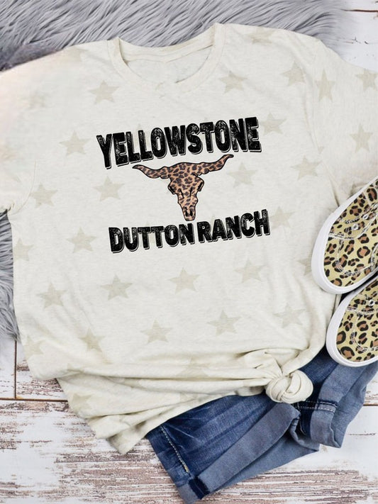 Stars Tee Yellowstone Dutton Ranch Leopard - Faylinn & Co