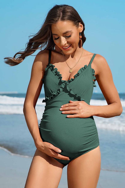 Ruch Floral Maternity Swimsuit Pregnancy Swimwear - Faylinn & Co