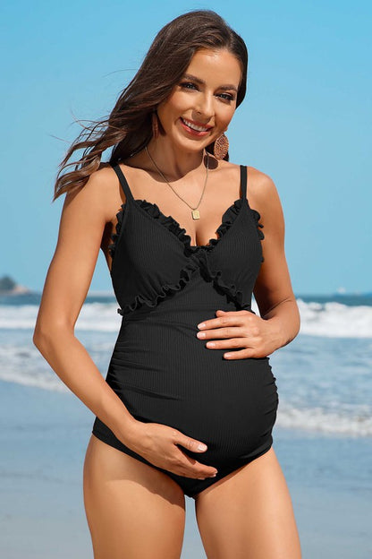 Ruch Floral Maternity Swimsuit Pregnancy Swimwear - Faylinn & Co