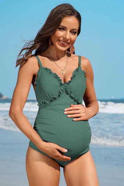 Ruch Floral Maternity Swimsuit Pregnancy Swimwear - Faylinn & Co