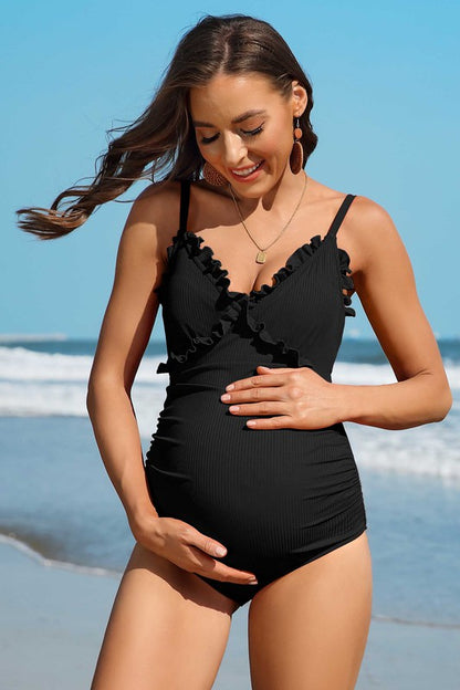 Ruch Floral Maternity Swimsuit Pregnancy Swimwear - Faylinn & Co