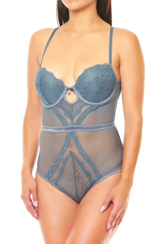 Lace And Netting Teddy - Faylinn & Co