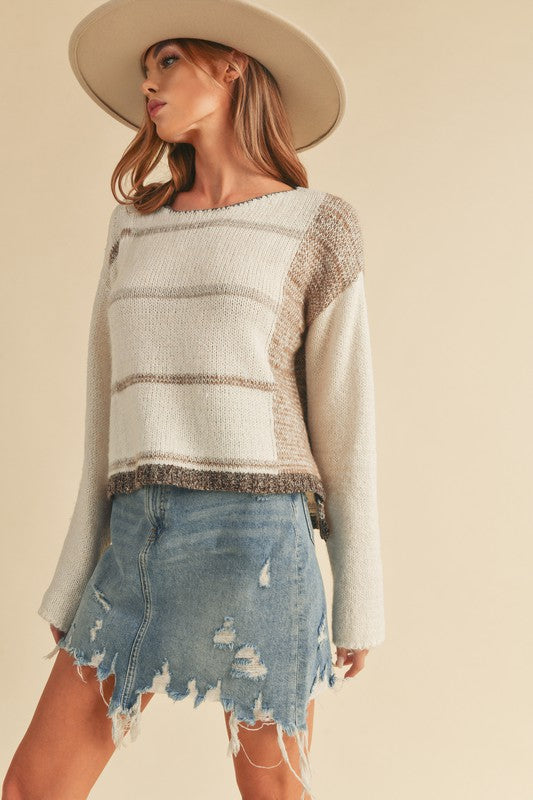 Mona Knit Stripe Pullover Sweater - Faylinn & Co