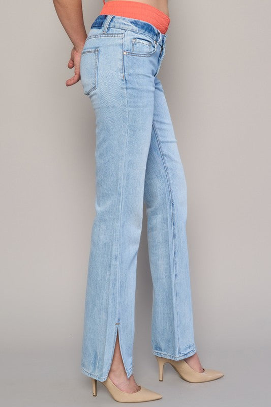 Low Rise Straight Jeans - Faylinn & Co