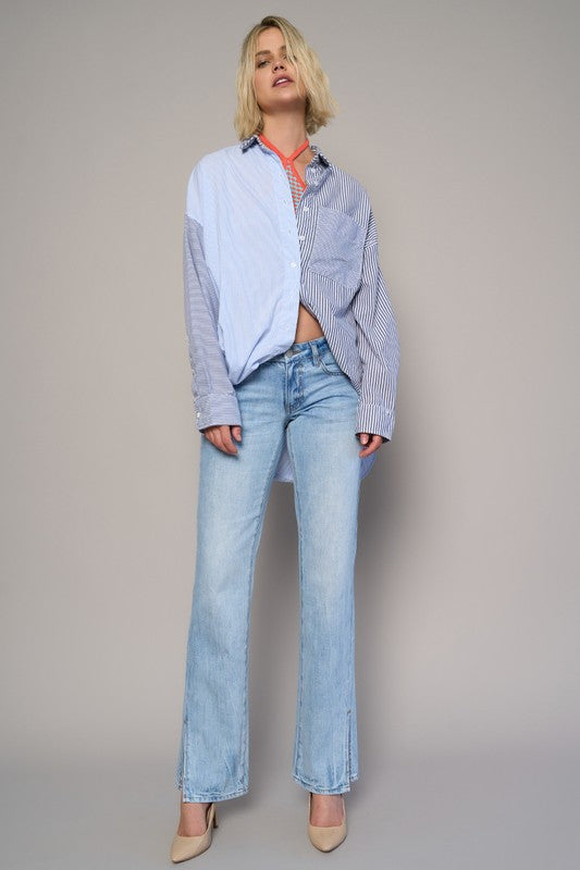 Low Rise Straight Jeans - Faylinn & Co