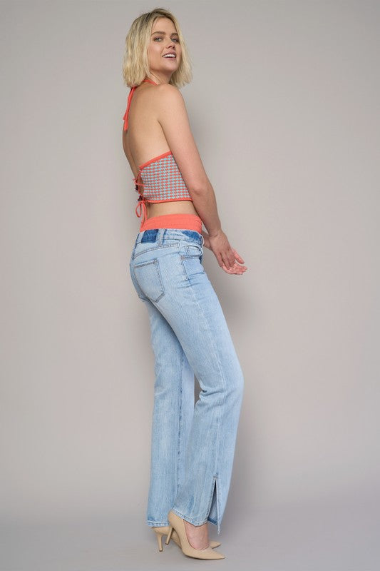 Low Rise Straight Jeans - Faylinn & Co