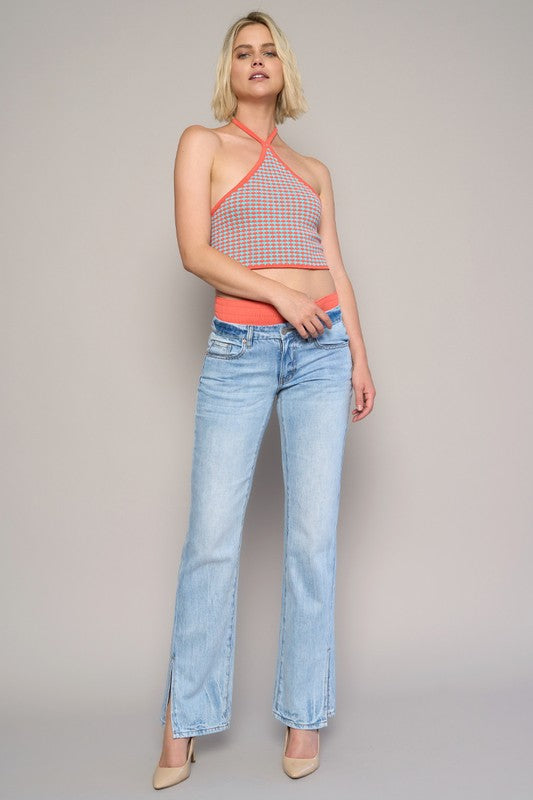 Low Rise Straight Jeans - Faylinn & Co