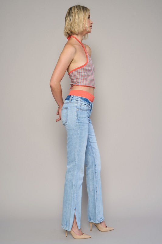 Low Rise Straight Jeans - Faylinn & Co