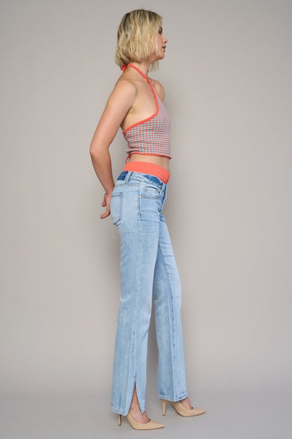 Low Rise Straight Jeans - Faylinn & Co