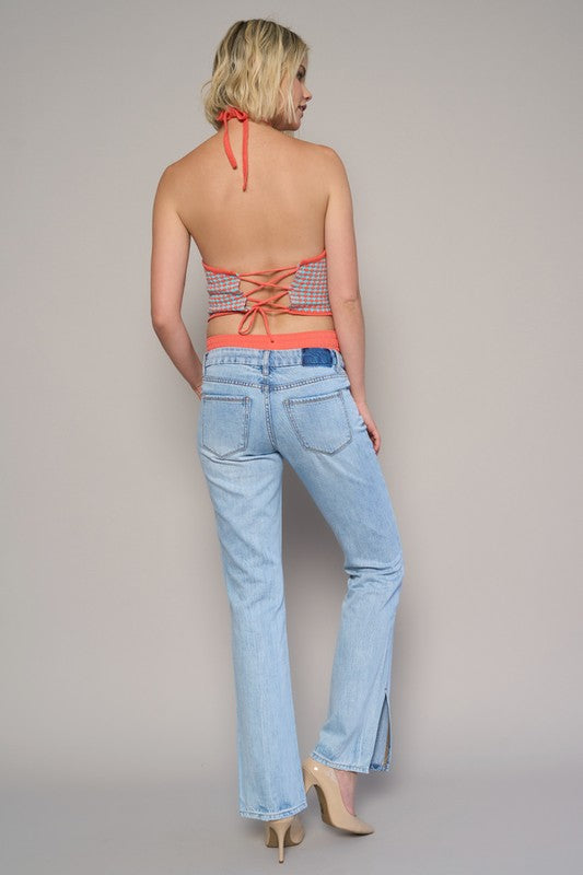 Low Rise Straight Jeans - Faylinn & Co