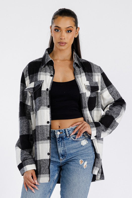 Boyfriend Oversized Soft Flannel Shacket - Faylinn & Co